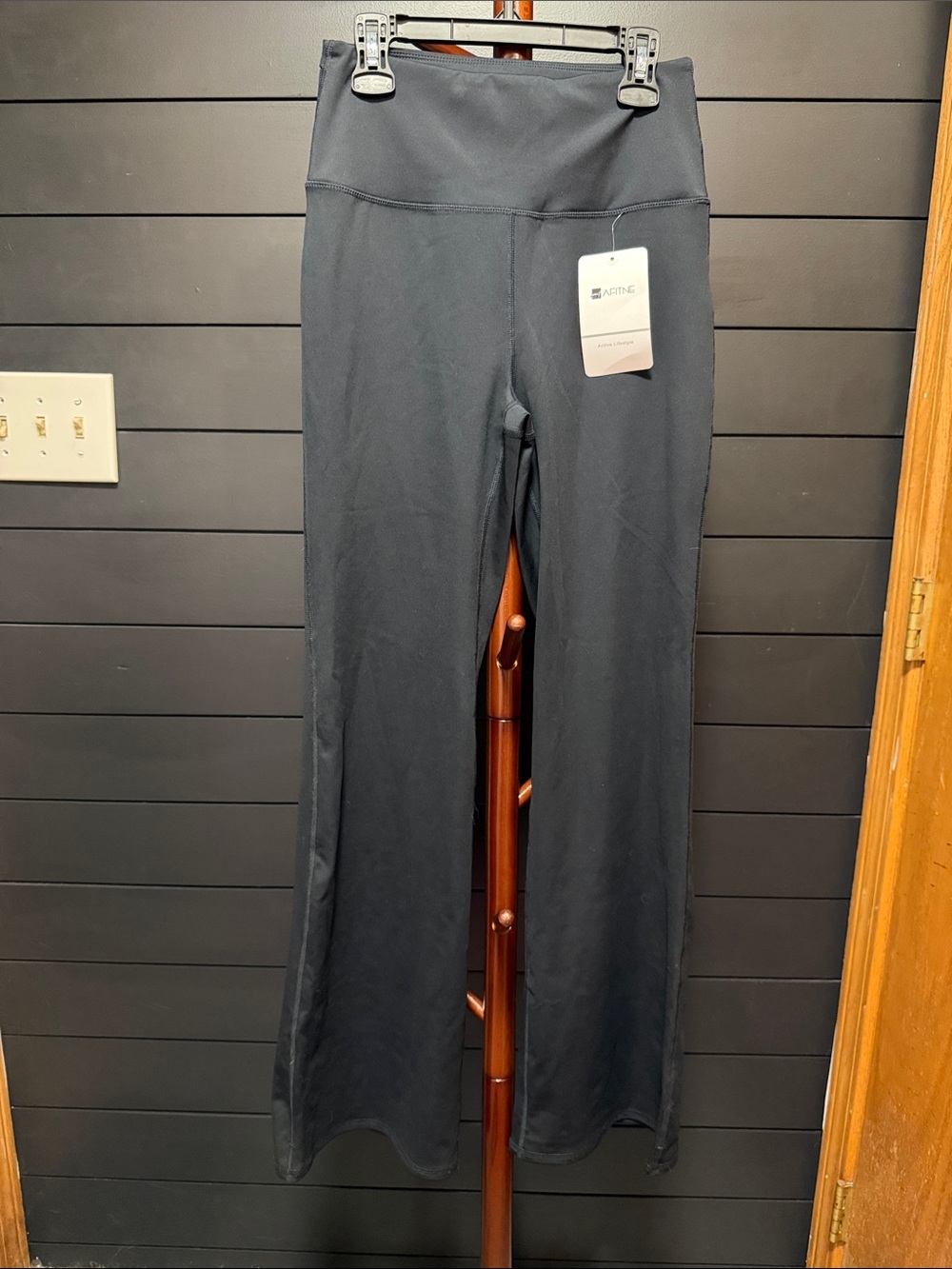 Women's Black Flare Leggings with High Waist
